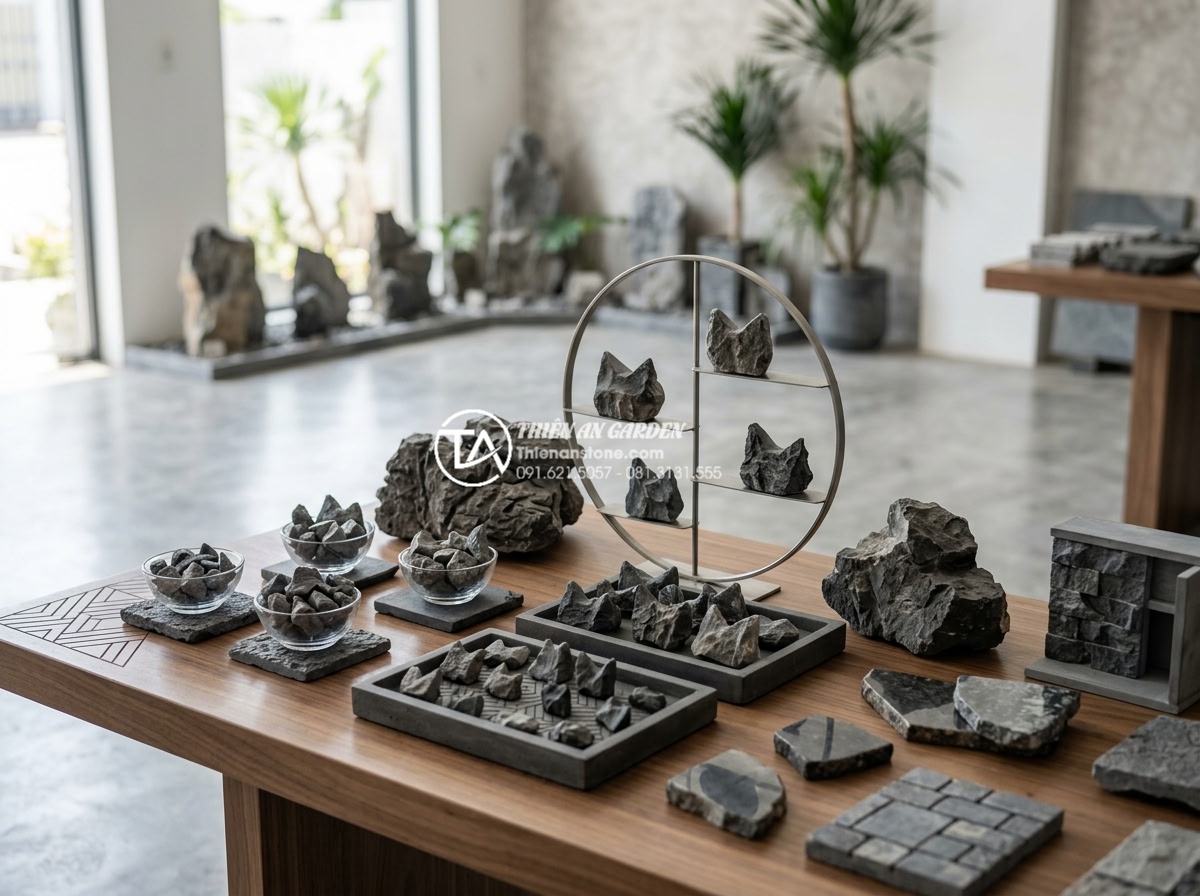 Đá tai mèo mini: Xu hướng decor bàn làm việc được ưa chuộng 2026 - Hình 19 Đá tai mèo mini: Xu hướng decor bàn làm việc được ưa chuộng 2026 - Professional display of high-quality cat ear mini stones at a stone supplier sho