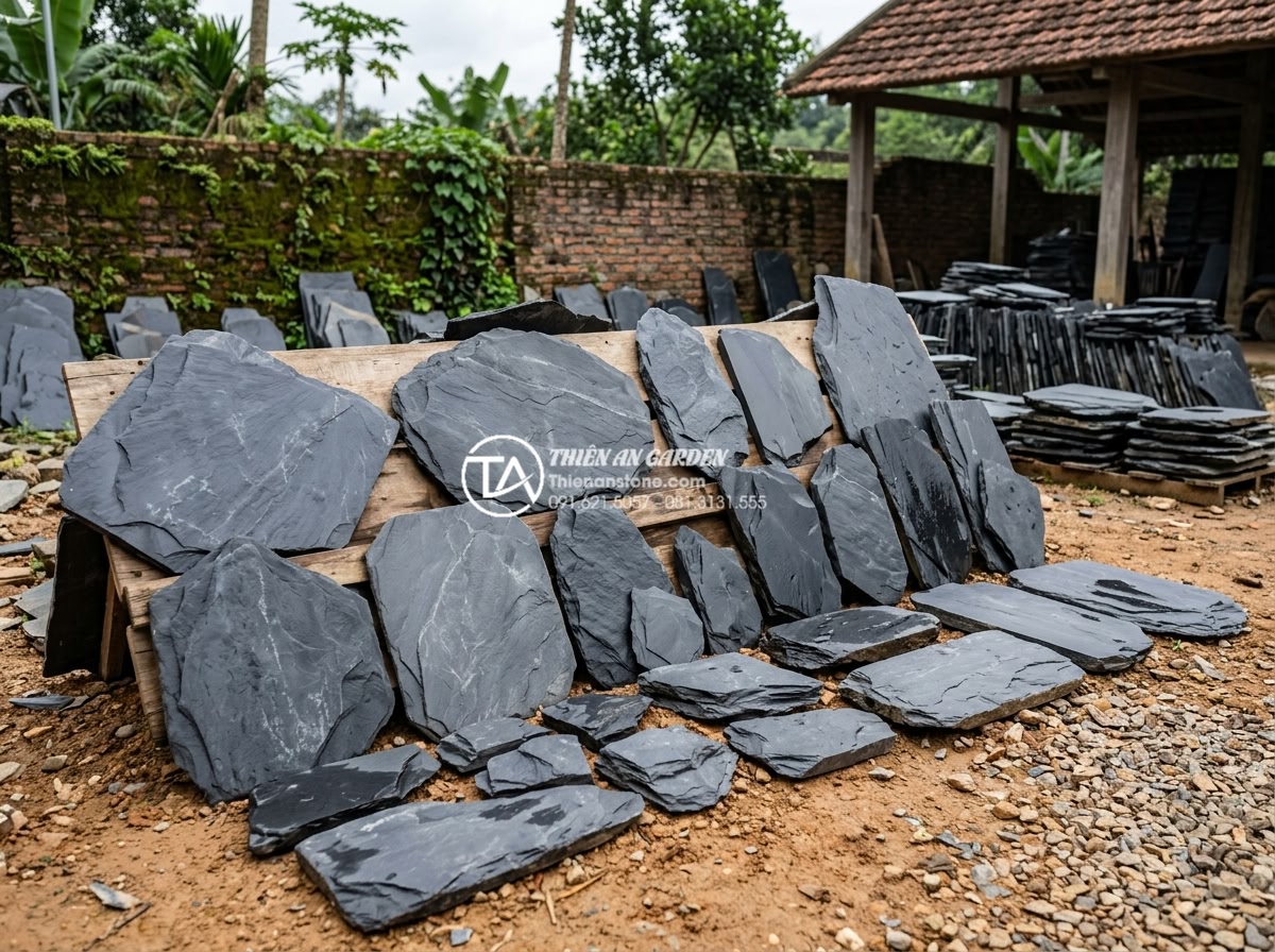 Hướng dẫn cách ốp đá rối đúng kỹ thuật cho thợ và chủ nhà - Detailed display of popular chaotic stone varieties including size variations an