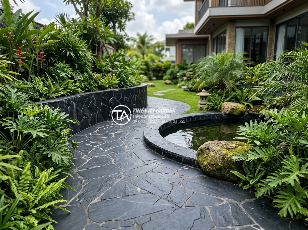 Kỹ thuật chà ron đá rối: Bí quyết để có mạch đá đều và đẹp - Completed luxury projects by Da Canh Thien An featuring expertly grouted chaotic