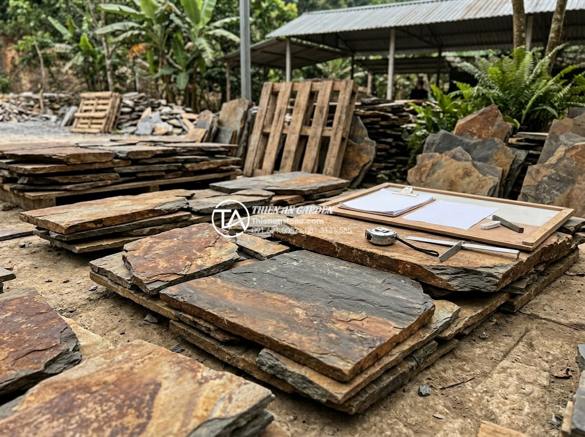 So sánh đá rối đen và đá rối đa sắc Lai Châu: Nên chọn loại nào? - Expert inspection of natural chaotic stones ensuring quality standards for lands