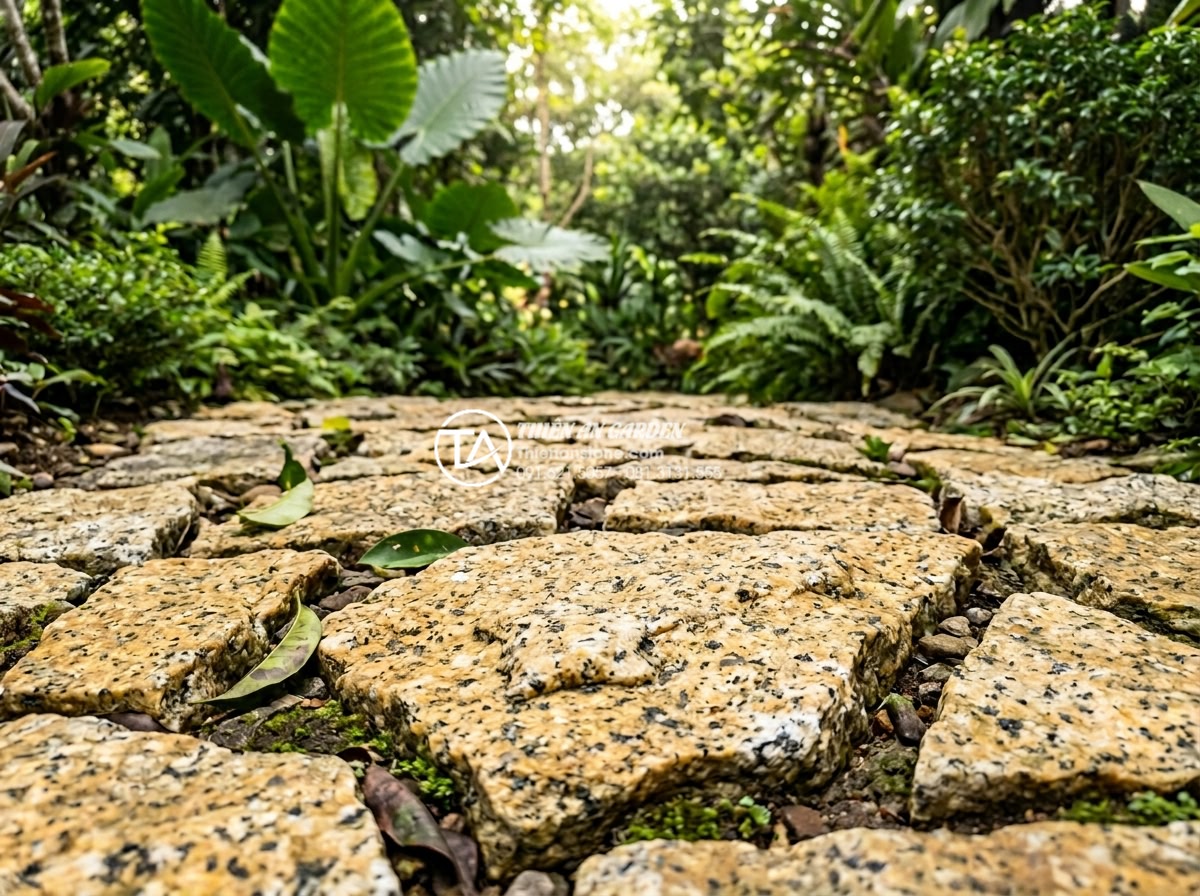 So sánh đá rối đen và đá rối đa sắc Lai Châu: Nên chọn loại nào? - Vibrant multi-colored chaotic slate stones from Lai Chau province featuring mixe