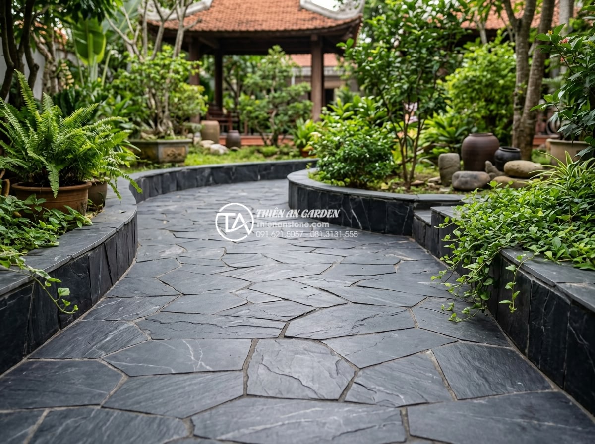 Tại sao nên dùng ốp gạch rối thay vì gạch men thông thường? - Completed professional thi cong op gach roi showing flawless finish and attentio