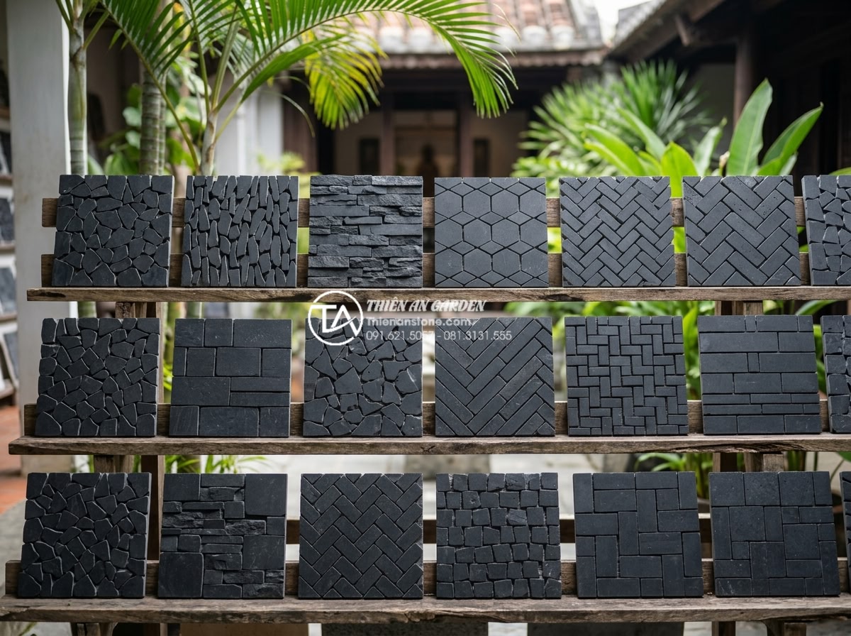 Tại sao nên dùng ốp gạch rối thay vì gạch men thông thường? - Gallery of popular mau da roi natural stone mosaic samples in various colors and