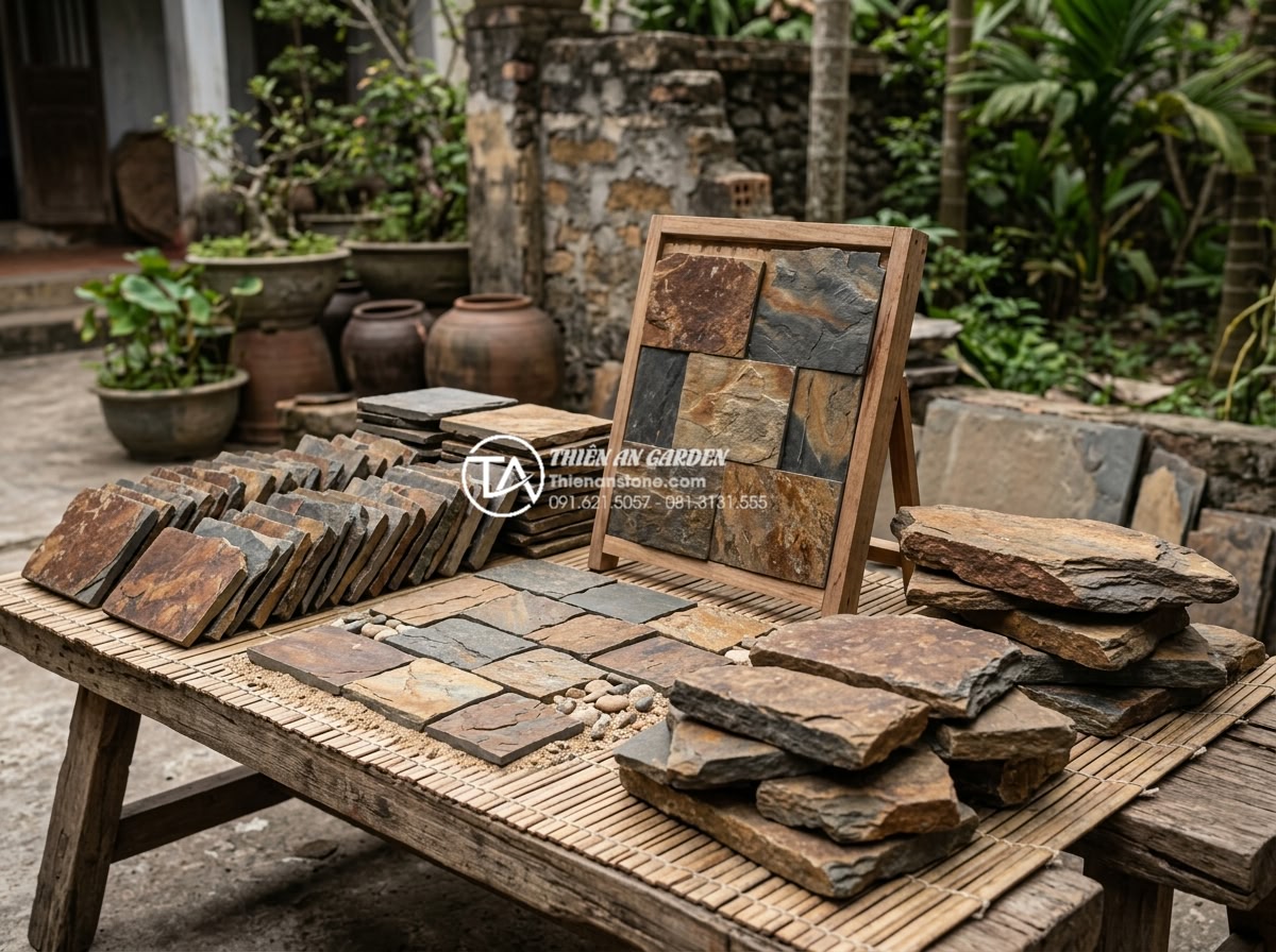 Tại sao nên dùng ốp gạch rối thay vì gạch men thông thường? - Handpicked premium da roi tu nhien varieties displayed with labels showing ideal