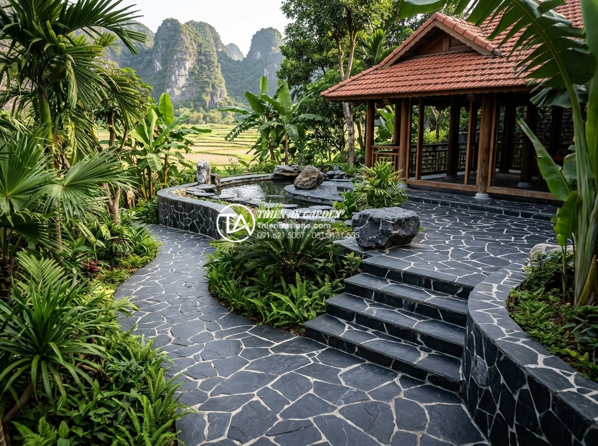 Tại sao nên dùng ốp gạch rối thay vì gạch men thông thường? - Showcase of completed projects by Thien An Stone featuring beautiful da roi appl