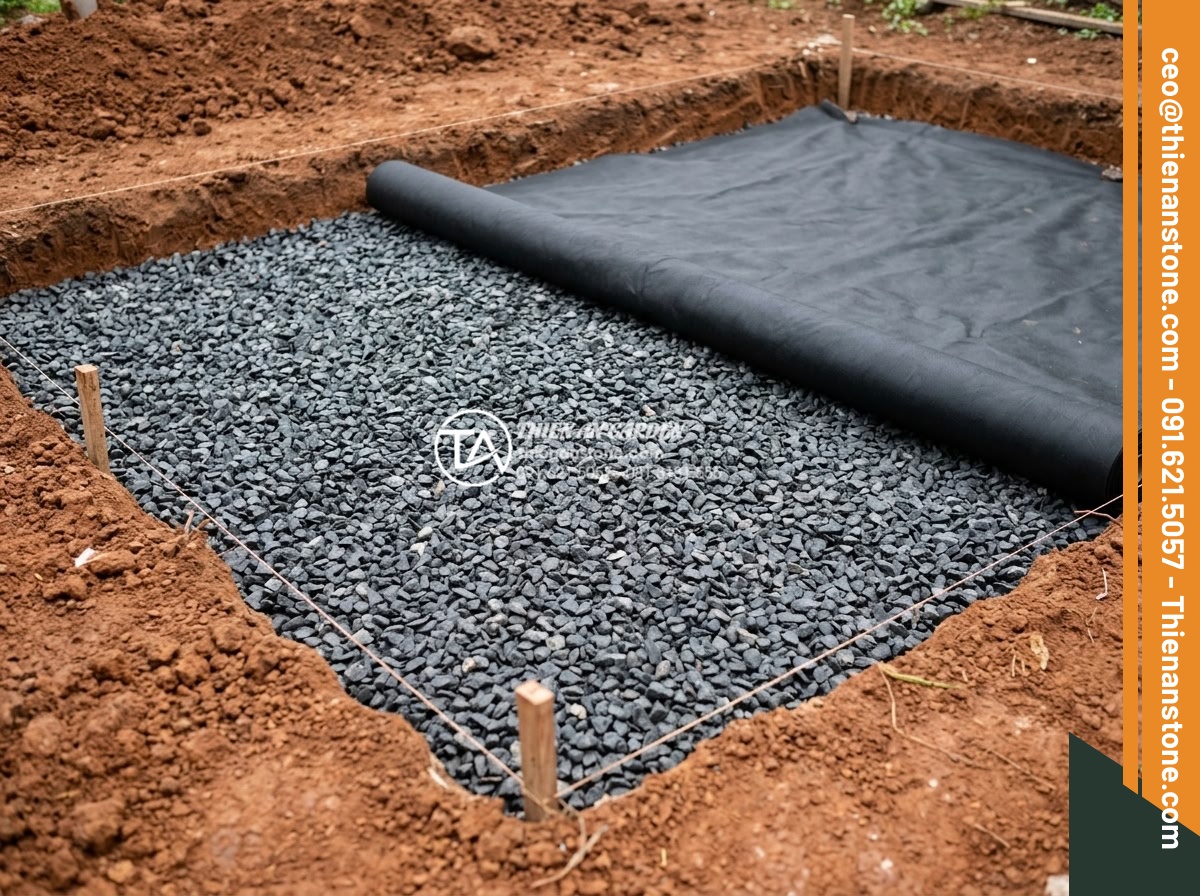Cung cấp đá cuội vân mây Hà Nội: Giao hàng tận nơi, đầy đủ kích thước - Hình 15 Cung cấp đá cuội vân mây Hà Nội: Giao hàng tận nơi, đầy đủ kích thước - Step-by-step construction guide photos showing foundation preparation, stone pla