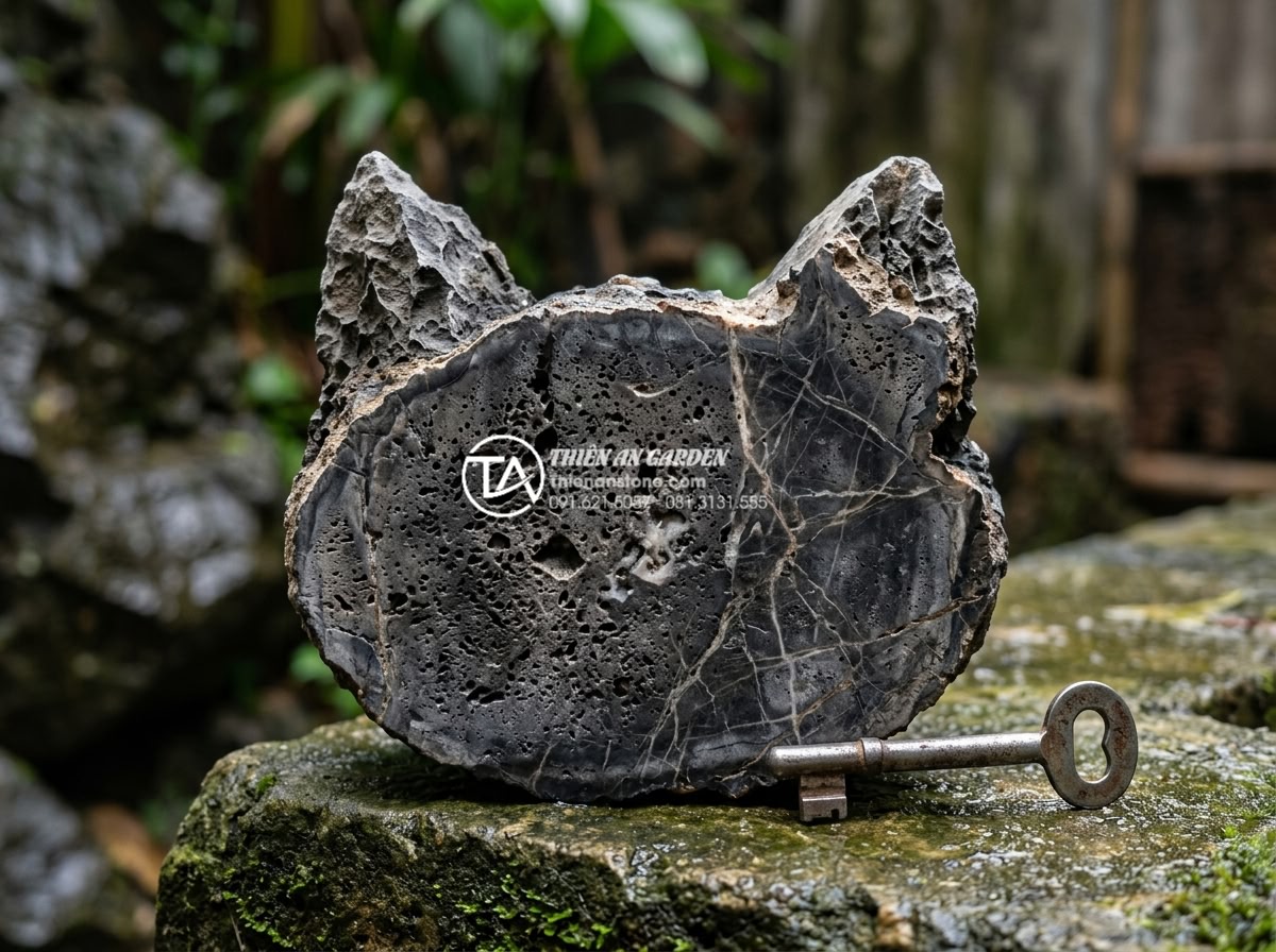 Đá tai mèo là gì? Nguồn gốc, đặc điểm và ứng dụng trong mỹ nghệ - Detailed texture photograph of cat ear stone cross section revealing internal po