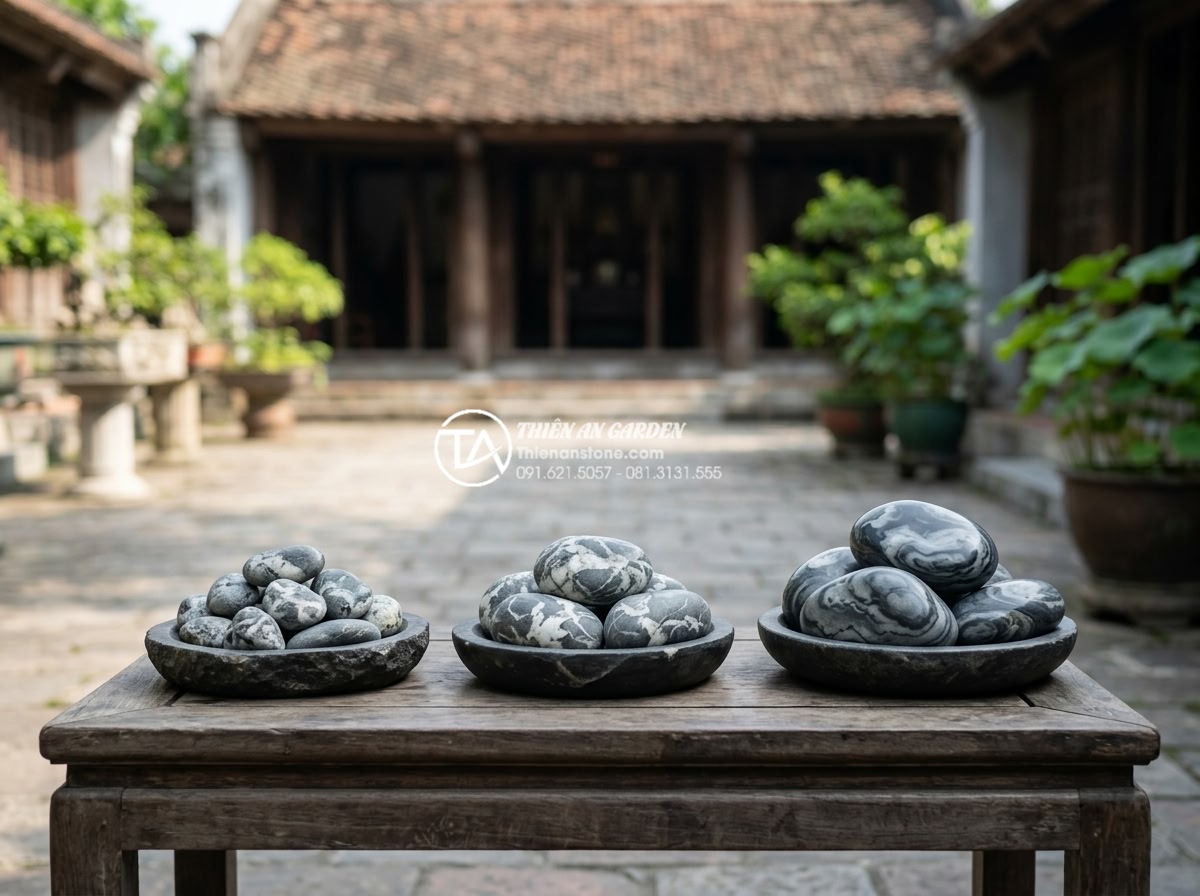Kho đá cuội vân mây Đà Nẵng: Tổng kho cung cấp và thi công trọn gói - Hình 12 Kho đá cuội vân mây Đà Nẵng: Tổng kho cung cấp và thi công trọn gói - Price comparison chart visualization with various pebble stone types including D