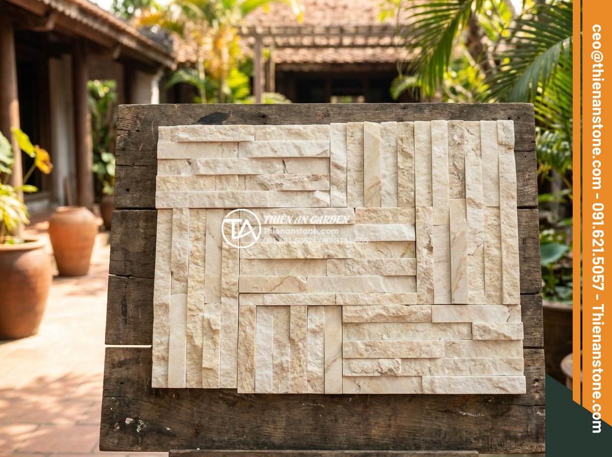Báo giá đá ghép ốp tường tự nhiên mới nhất 2026: Đủ mẫu mã, màu sắc - Hình 5 Báo giá đá ghép ốp tường tự nhiên mới nhất 2026: Đủ mẫu mã, màu sắc - Professional product collage showing multiple varieties of premium natural stone