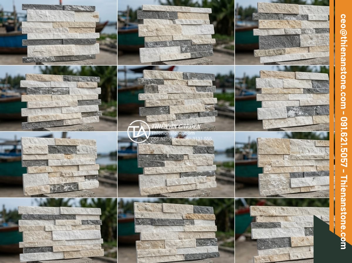 Bí mật độ bền của đá ghép ong xám khi sử dụng cho các công trình ven biển - Hình 7 Bí mật độ bền của đá ghép ong xám khi sử dụng cho các công trình ven biển - Side-by-side comparison chart and photos of gray honeycomb stone versus granite