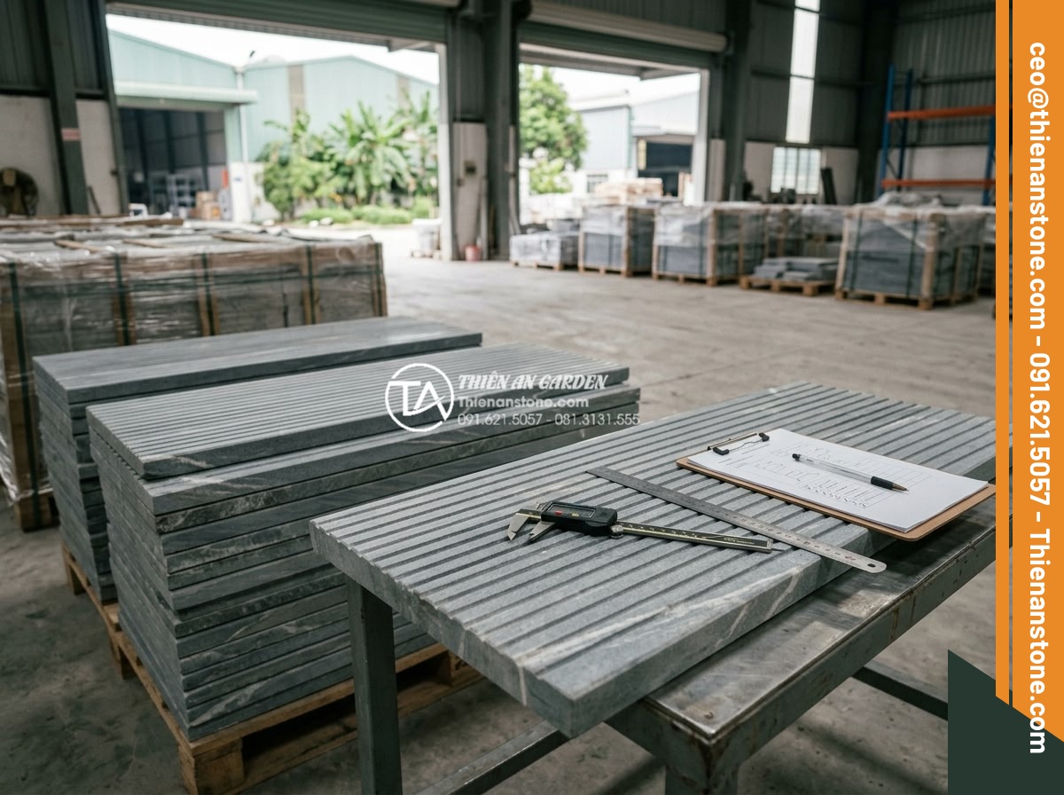 Checklist 5 bước kiểm tra chất lượng đá răng lược khi nhận hàng - Hình 3 Checklist 5 bước kiểm tra chất lượng đá răng lược khi nhận hàng - Professional quality inspection process of natural tooth comb stone slabs at war