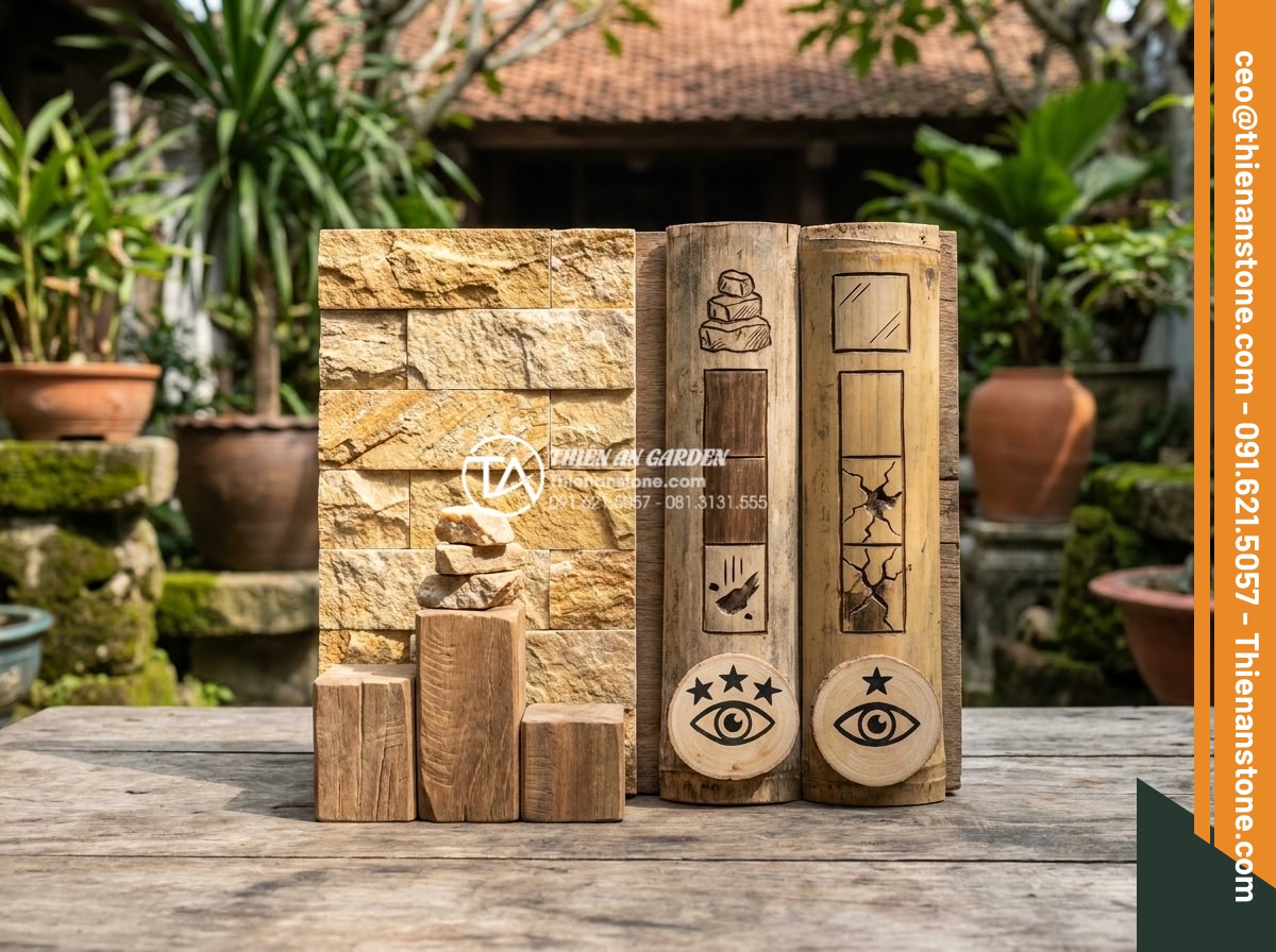 Đá ghép 4 màu có tốt không? Đánh giá độ bền và tính thẩm mỹ thực tế - Infographic style visual comparing durability charts and aesthetic ratings betwe