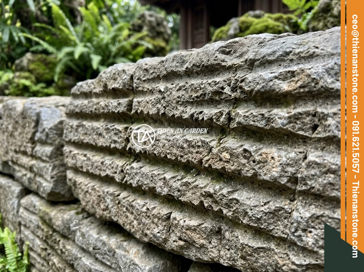 Đá răng lược có bị rêu mốc không? Bí quyết bảo quản đá luôn mới - Close-up detailed view of natural comb tooth stone texture showing sharp serrate