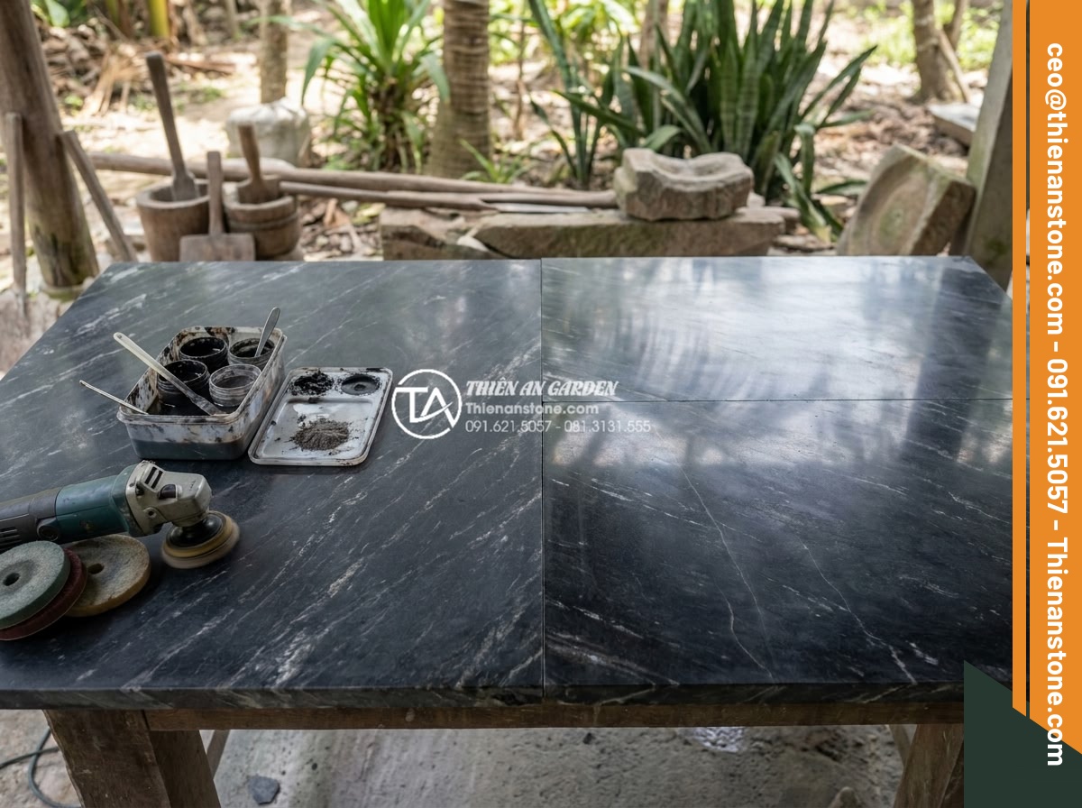 Kỹ thuật ghép mòi đá và ghép cạnh đá hoa cương chuẩn xác, không lộ vết - Expert tips visualization for invisible stone joints including color matching an