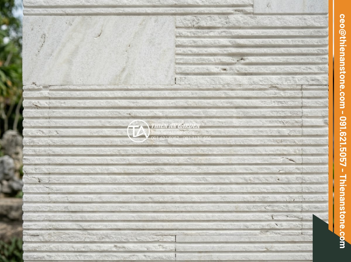 Tải trọn bộ Texture đá răng lược trắng cho kiến trúc sư và designer - Hình 1 Tải trọn bộ Texture đá răng lược trắng cho kiến trúc sư và designer - High-resolution seamless PBR texture map of white comb tooth natural stone showi
