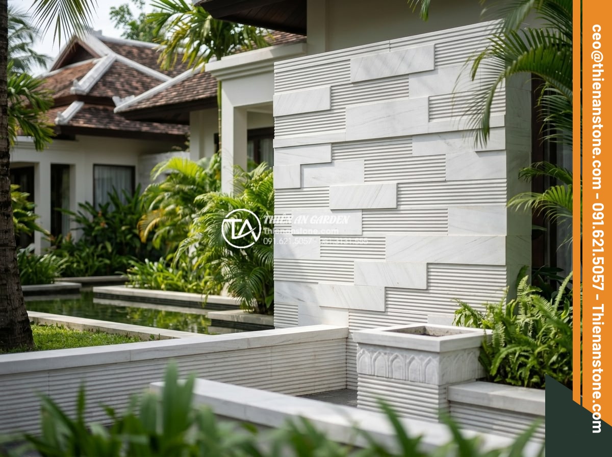 Tải trọn bộ Texture đá răng lược trắng cho kiến trúc sư và designer - Hình 17 Tải trọn bộ Texture đá răng lược trắng cho kiến trúc sư và designer - Real project photos blended with 3D renders of luxury resort using white comb to