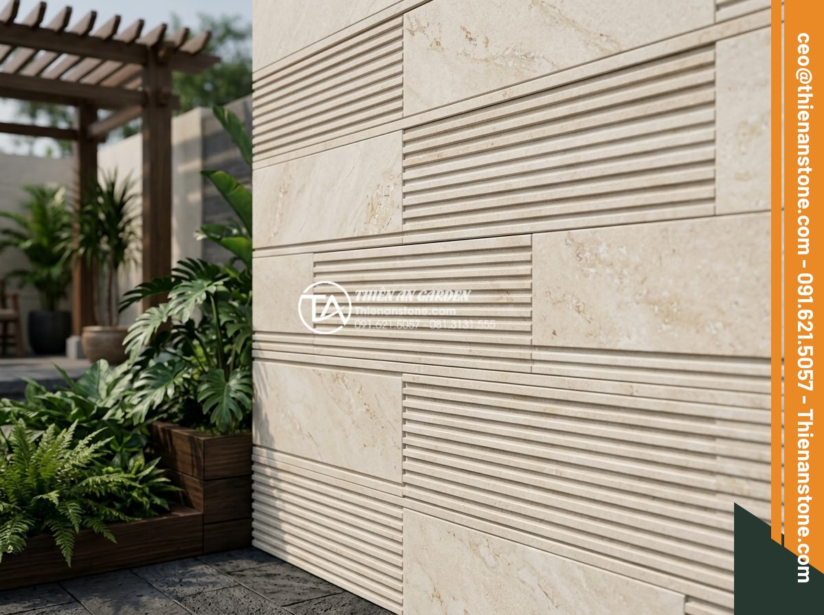Tải trọn bộ Texture đá răng lược trắng cho kiến trúc sư và designer - Hình 4 Tải trọn bộ Texture đá răng lược trắng cho kiến trúc sư và designer - Professional studio shot of white comb tooth stone texture applied on virtual wa