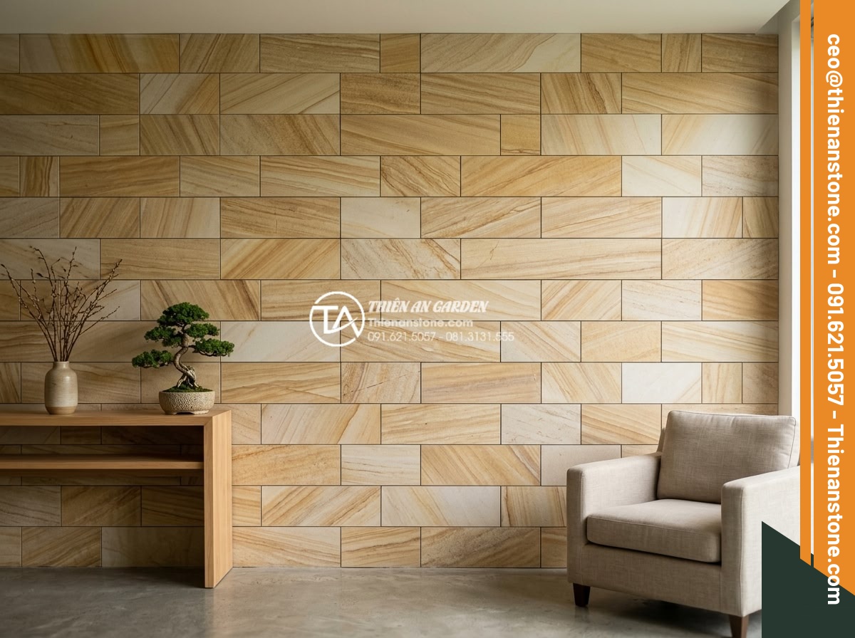 Tổng hợp các kiểu ghép đá trang trí tường độc đáo phá vỡ sự đơn điệu - Hình 4 Tổng hợp các kiểu ghép đá trang trí tường độc đáo phá vỡ sự đơn điệu - Straight line stone cladding technique with precisely cut rectangular natural st