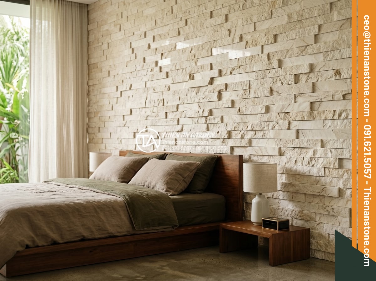 Tổng hợp các kiểu ghép đá trang trí tường độc đáo phá vỡ sự đơn điệu - Hình 6 Tổng hợp các kiểu ghép đá trang trí tường độc đáo phá vỡ sự đơn điệu - 3D layered modern stone wall decoration with protruding and recessed natural sto