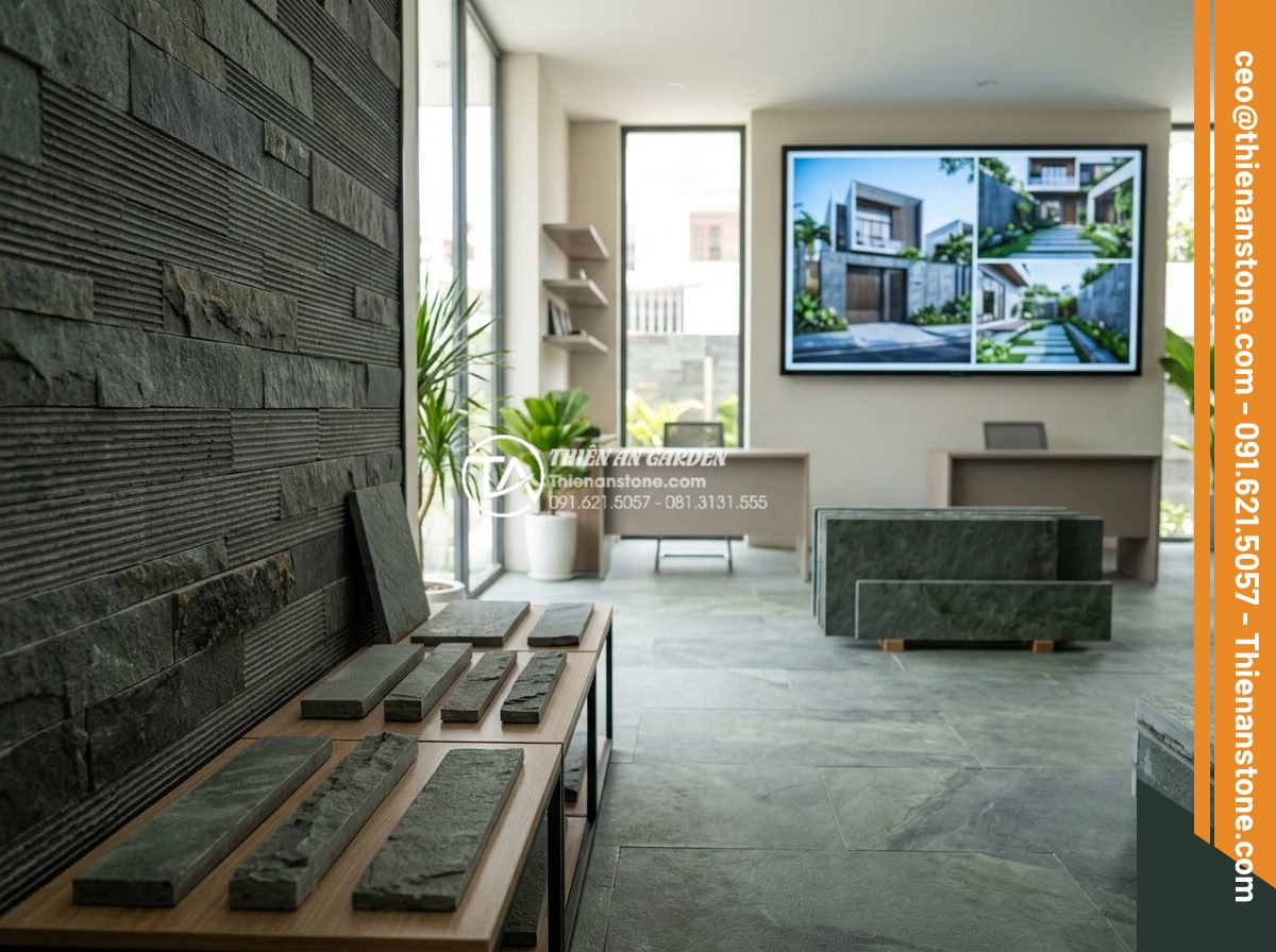 Top 5 địa chỉ mua đá răng lược uy tín, giá tận gốc tại Việt Nam - Modern elegant showroom of Da Canh Thien An featuring beautifully arranged da ra