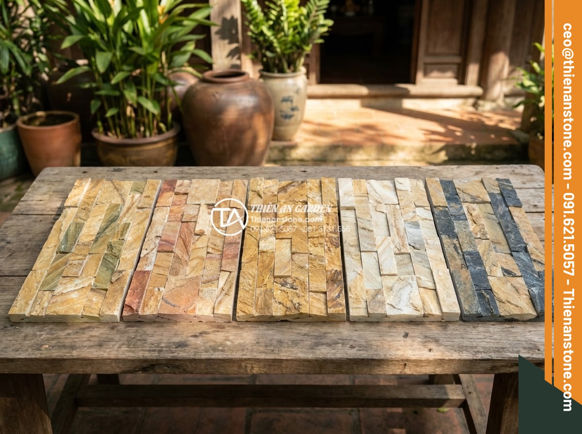 Tư vấn chọn màu đá ghép theo phong thủy rước tài lộc năm 2026 - Detailed comparison chart of feng shui five elements colors applied to natural s