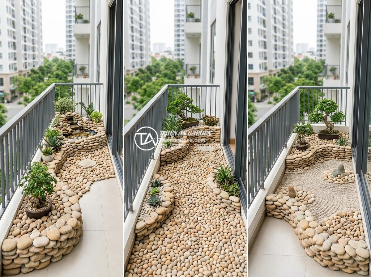 15+ Mẫu tiểu cảnh khô ban công chung cư biến góc nhỏ thành nơi thư giãn - Stunning photorealistic image of a large selection of beautiful dry mini landsca