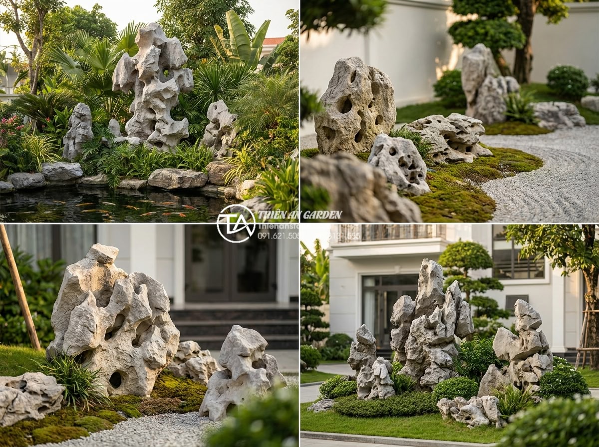 Case Study: Cải tạo góc chết sân vườn thành tiểu cảnh chum vỡ chỉ với 2 triệu đồng - Professional contact banner image for Da Canh Thien An stone company: beautiful 