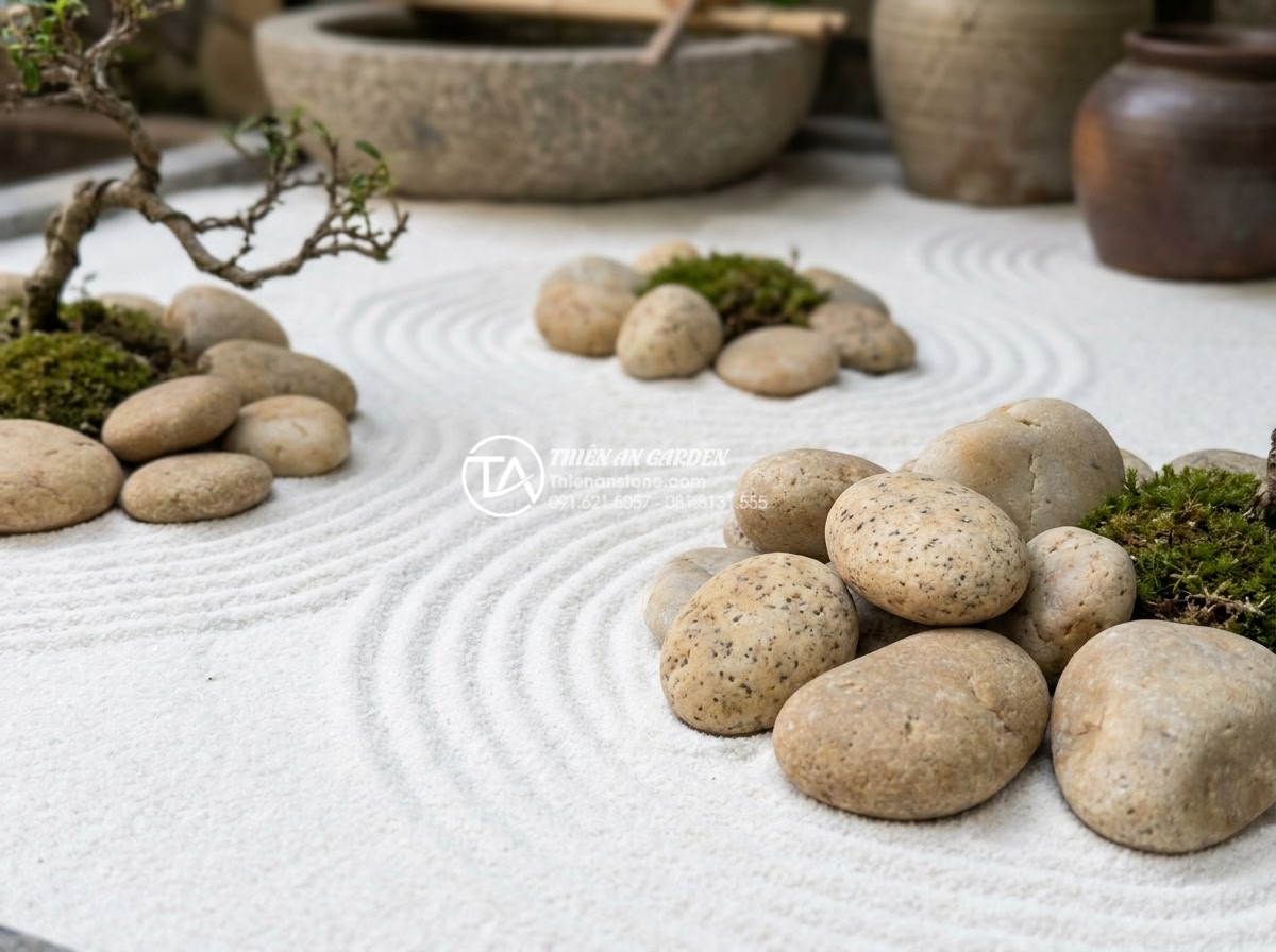 Làm thế nào để giữ cho cát trắng trong tiểu cảnh khô luôn trắng sáng? - Hình 1 Làm thế nào để giữ cho cát trắng trong tiểu cảnh khô luôn trắng sáng? - High-resolution close-up of pristine white decorative sand forming the base of a