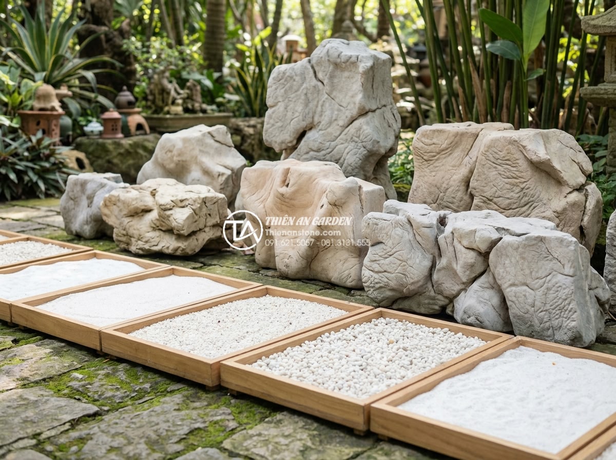 Làm thế nào để giữ cho cát trắng trong tiểu cảnh khô luôn trắng sáng? - Hình 9 Làm thế nào để giữ cho cát trắng trong tiểu cảnh khô luôn trắng sáng? - Various types of high-quality white decorative sand samples displayed side by si