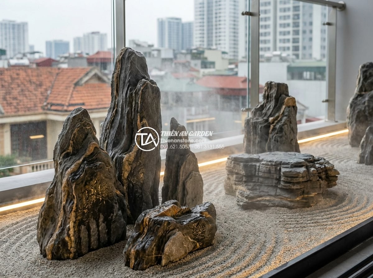 Làm tiểu cảnh khô diện tích nhỏ: Những lưu ý về tỷ lệ và bố cục - Futuristic yet timeless professional rendering of innovative small dry garden de