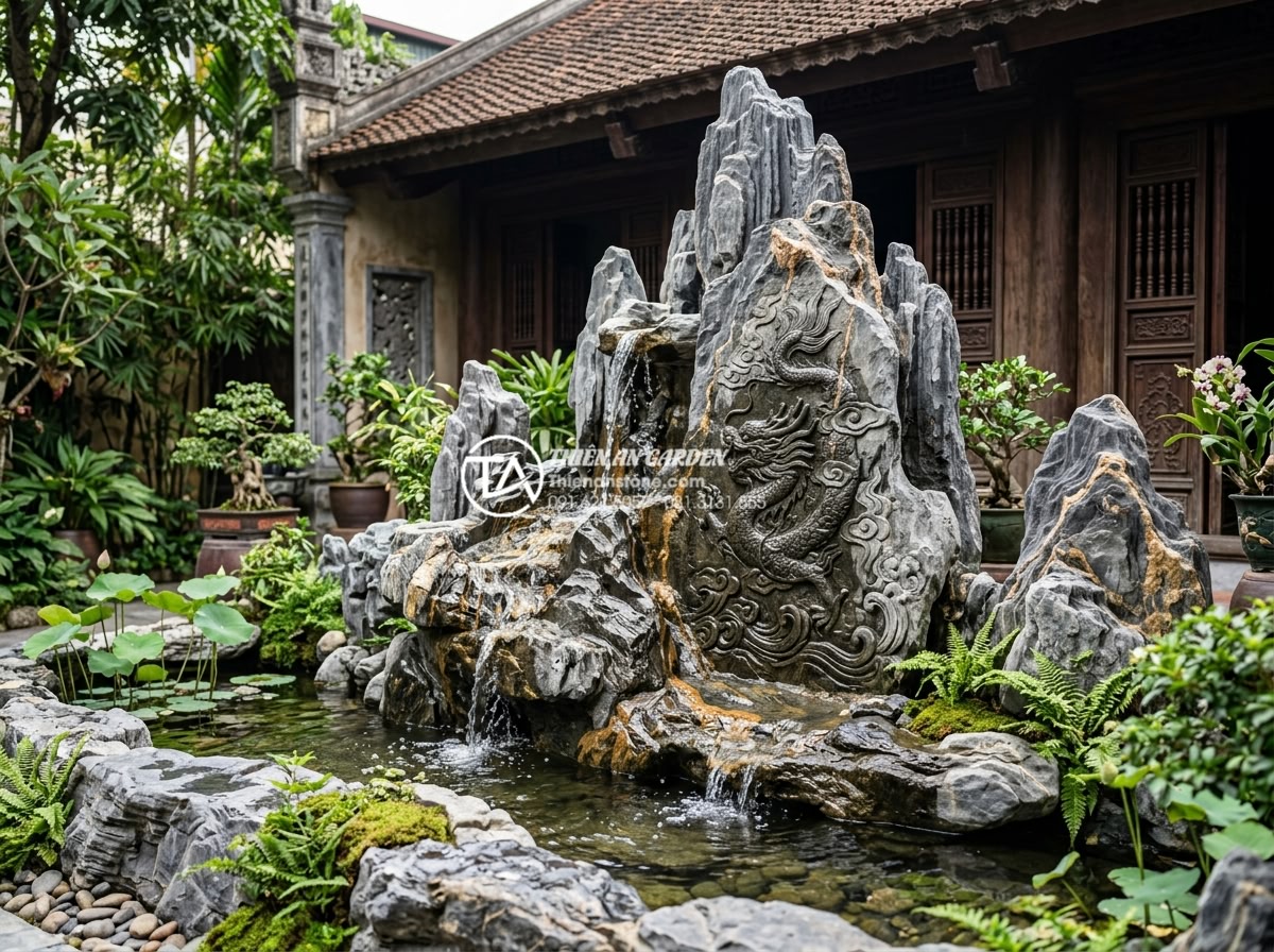 Mệnh nào nên đặt tiểu cảnh nước chảy phong thủy để gặp nhiều may mắn? - Custom natural stone water feature installation for specific zodiac year, person