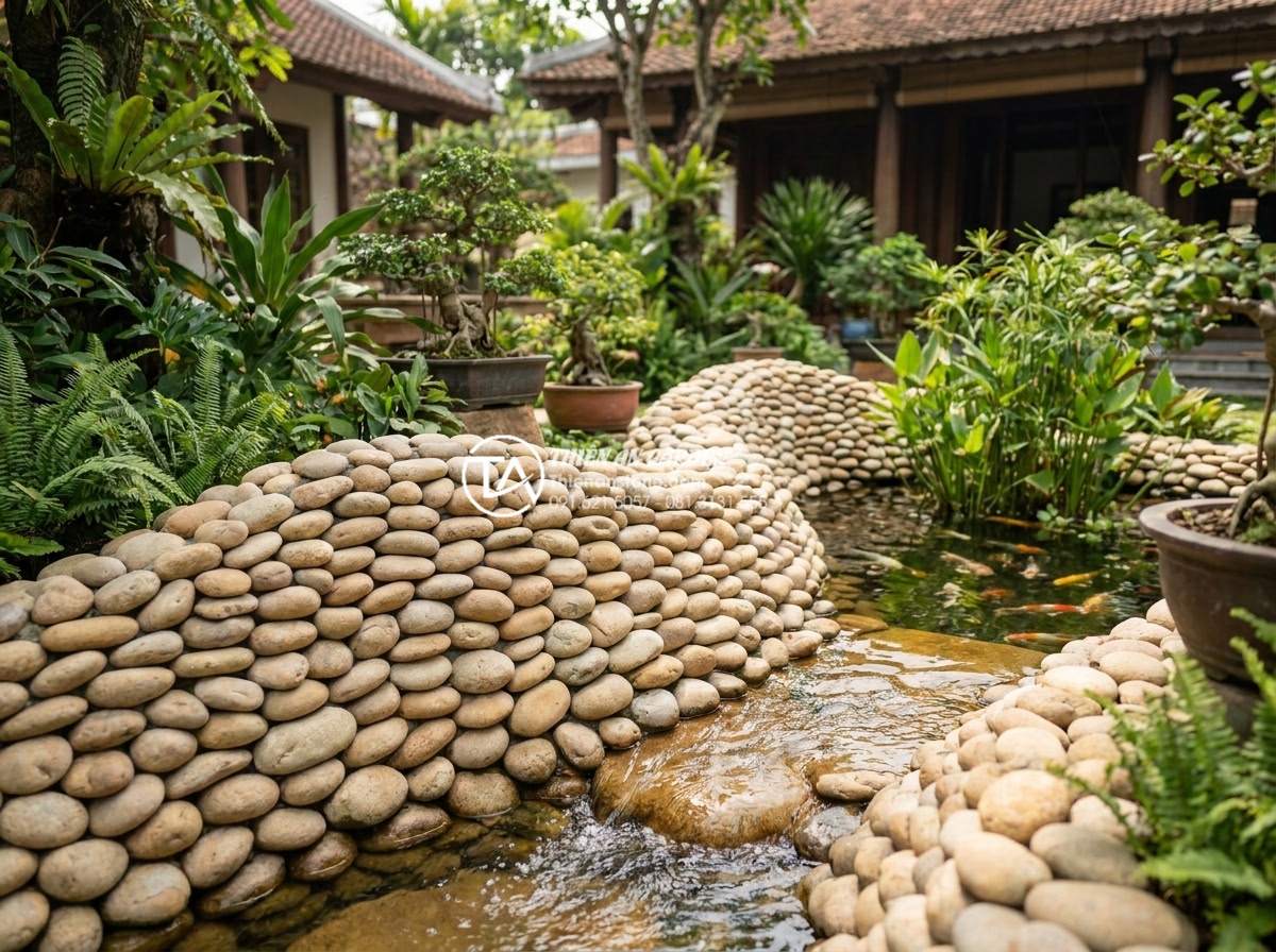 Nên chọn đá tự nhiên hay đá nhân tạo để ốp tiểu cảnh vách tường? - Hình 9 Nên chọn đá tự nhiên hay đá nhân tạo để ốp tiểu cảnh vách tường? - Portfolio showcase image of multiple completed small landscape wall projects by