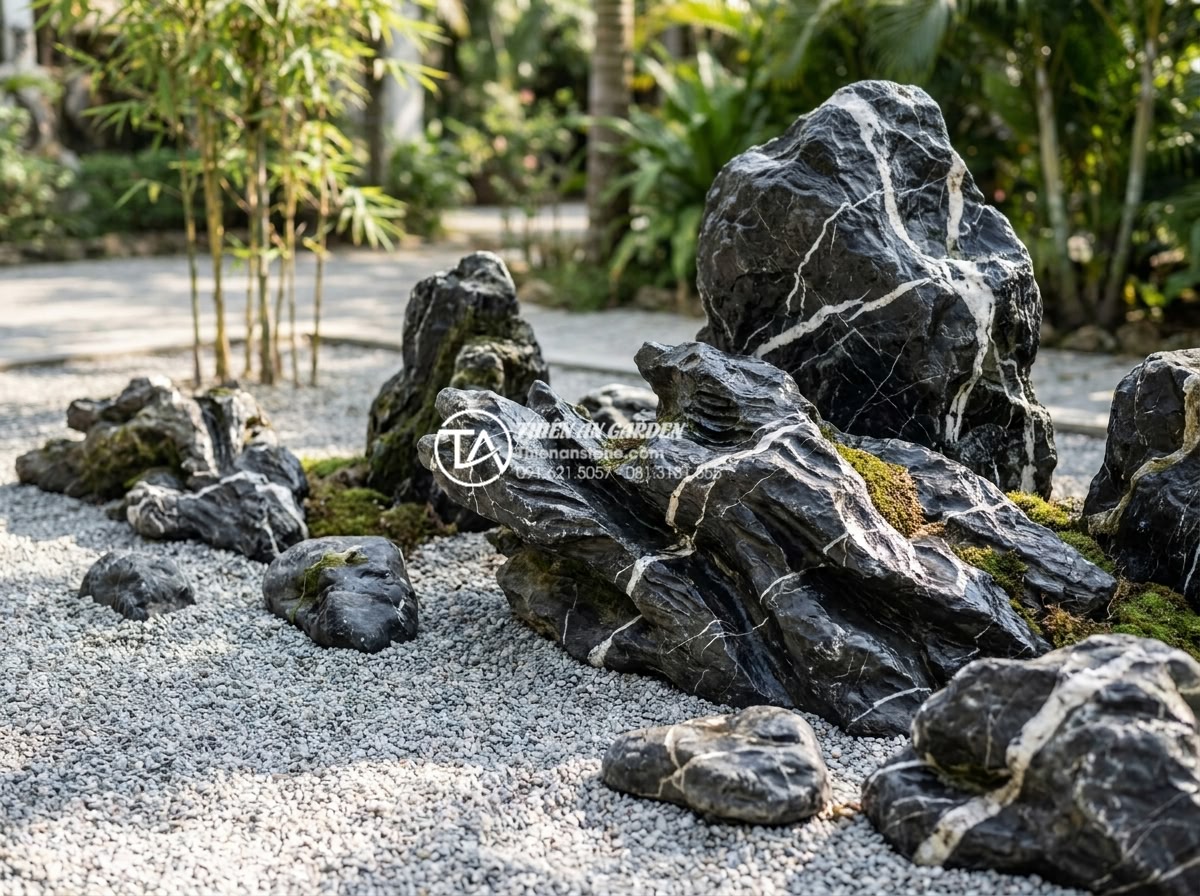 Phong cách Zen trong thiết kế tiểu cảnh non bộ: Tìm lại sự bình an - Hình 3 Phong cách Zen trong thiết kế tiểu cảnh non bộ: Tìm lại sự bình an - High quality natural granite and sandstone rocks of various sizes and organic sh