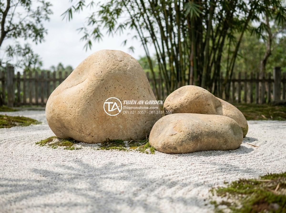 Phong cách Zen trong thiết kế tiểu cảnh non bộ: Tìm lại sự bình an - Hình 4 Phong cách Zen trong thiết kế tiểu cảnh non bộ: Tìm lại sự bình an - Professional installation of classic Zen garden three-mountain rock formation us