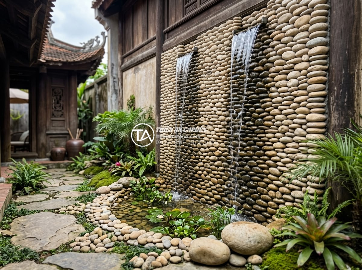 Phong thủy tiểu cảnh vách tường: Cách đặt hướng đón tài lộc cho gia chủ - Creative custom wall water feature designs adapted to different residential and 
