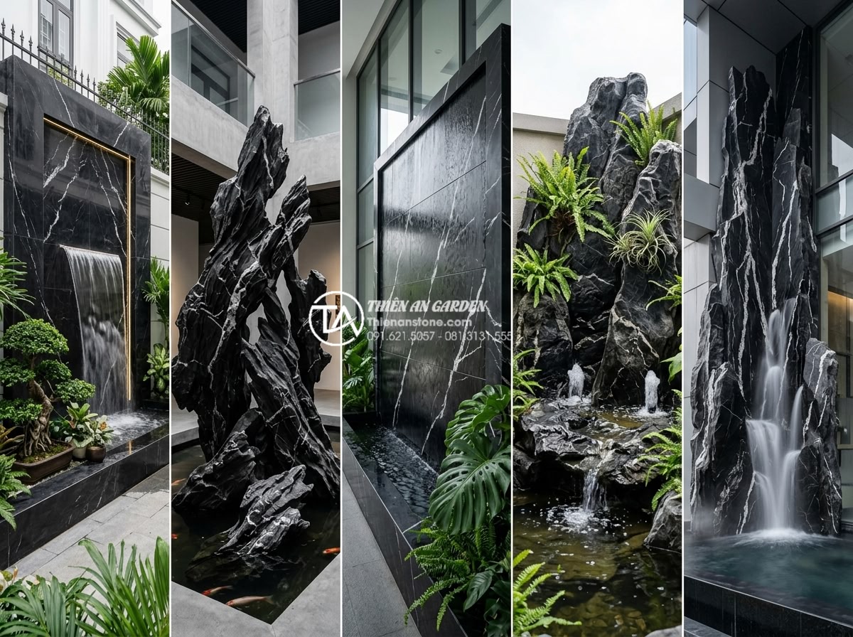 Review 5 đơn vị thi công tiểu cảnh vách tường uy tín tại Hà Nội và TP.HCM - Professional comparison of five premium natural stone vertical wall landscapes f