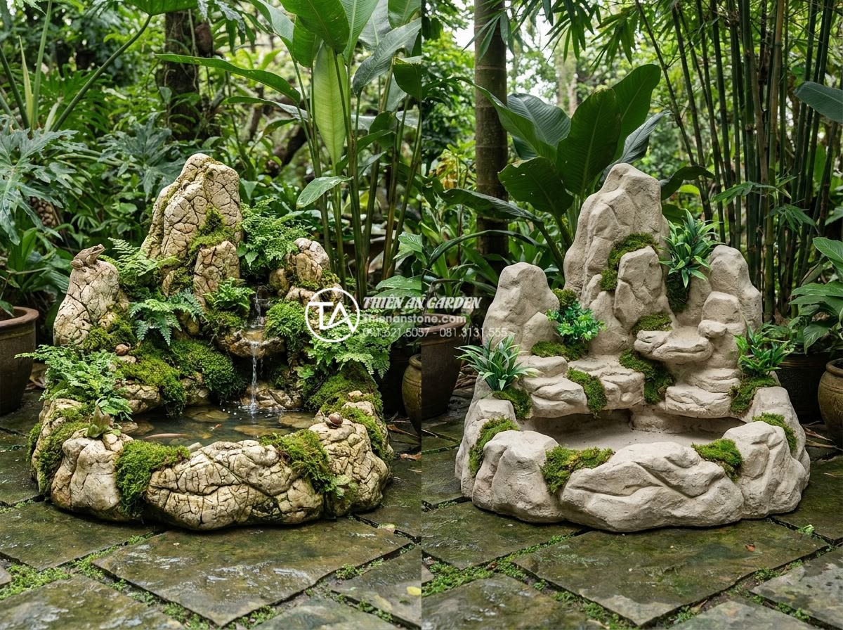 So sánh hòn non bộ đúc sẵn và thi công tại chỗ: Ưu và nhược điểm - Hình 9 So sánh hòn non bộ đúc sẵn và thi công tại chỗ: Ưu và nhược điểm - Eco-friendly comparison image of sustainable on-site natural stone hon non bo su