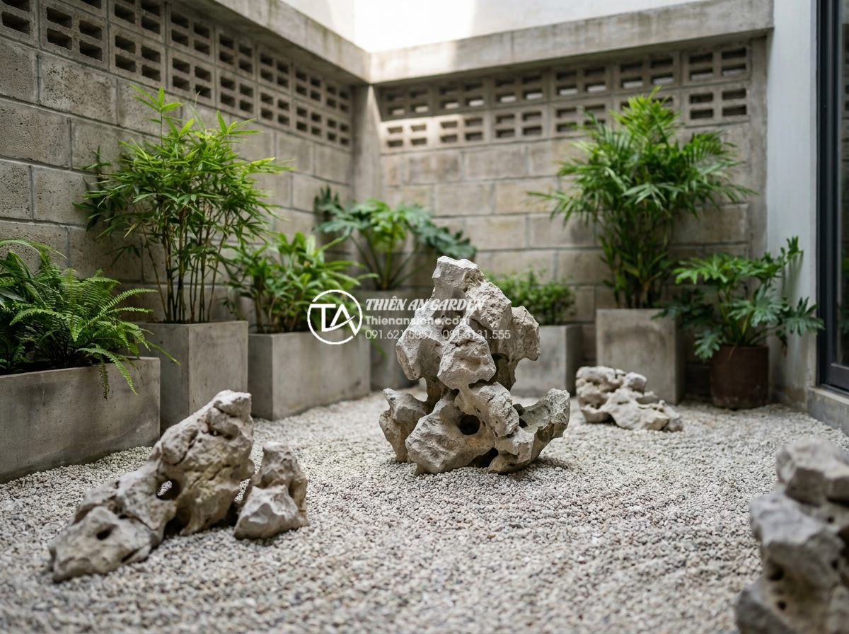 Tại sao tiểu cảnh khô Nhật Bản lại sử dụng đá làm chủ đạo? - Contemporary application of karesansui in urban Vietnamese home garden with loca