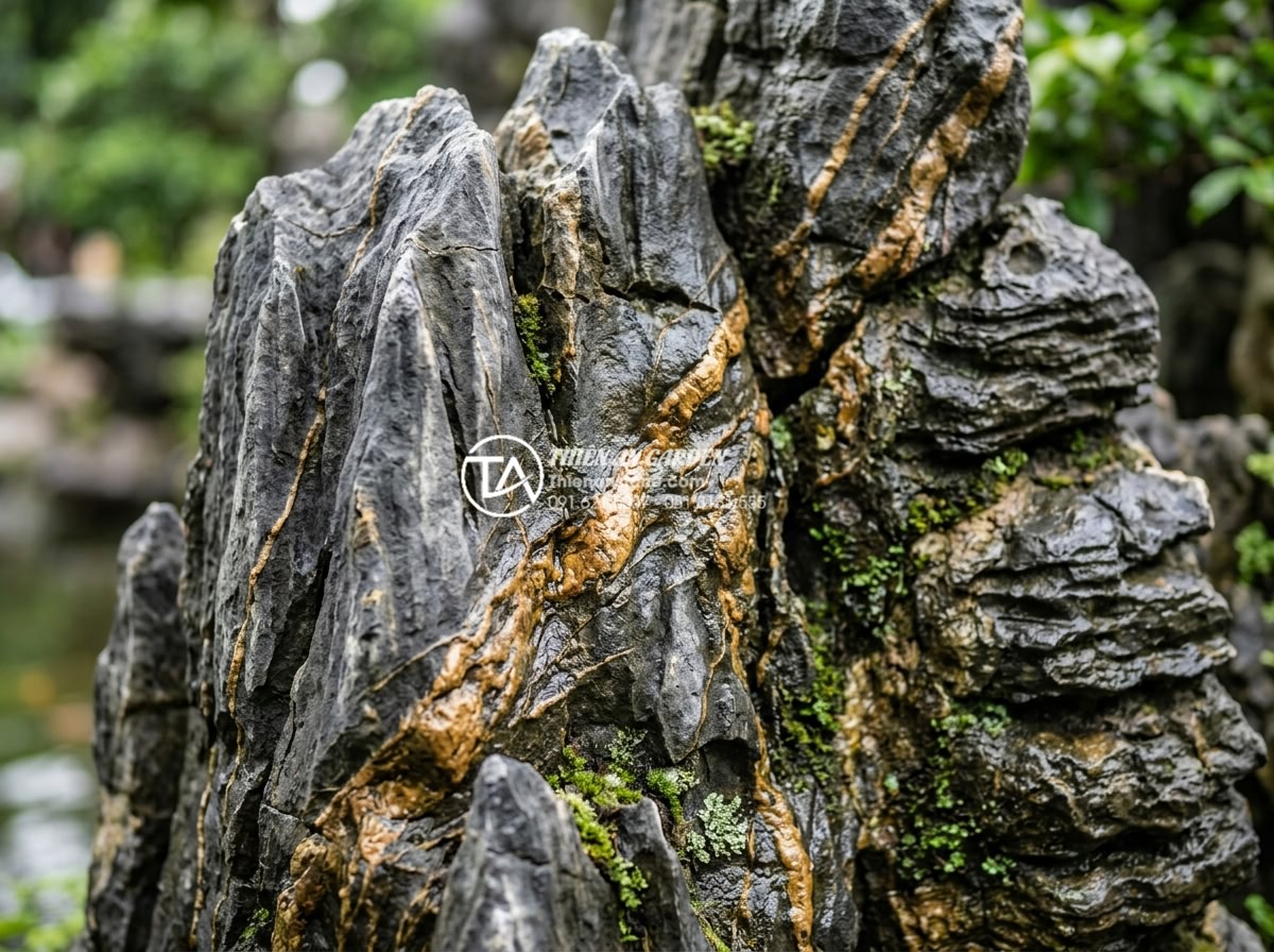 Ảnh hưởng của thời tiết đến màu sắc của đá trầm tích theo thời gian - Scientific close-up of weathered sedimentary rock surface with visible cracks an