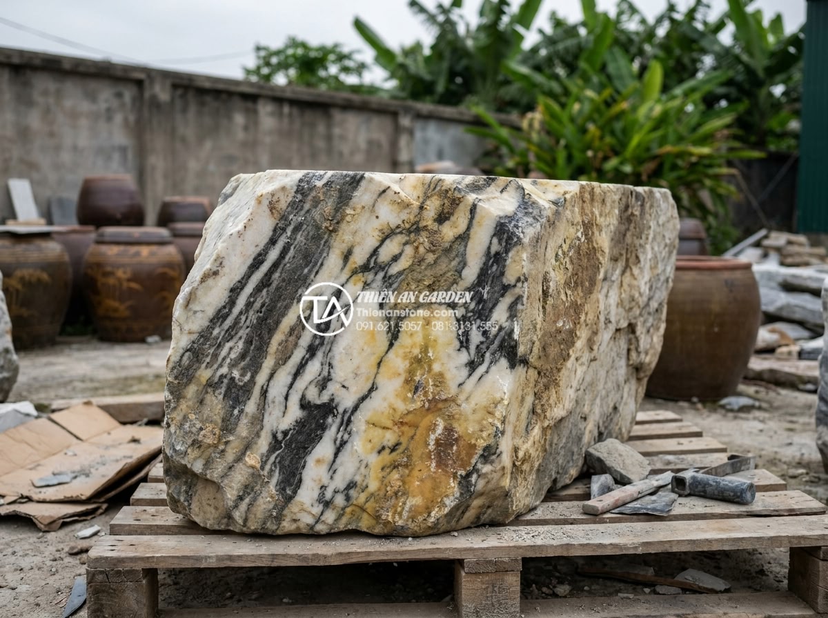 Cách nhận biết đá tuyết sơn vân mây thật và giả cho người mới - Hình 14 Cách nhận biết đá tuyết sơn vân mây thật và giả cho người mới - Warning signs of poor quality stone including inconsistent colors and lack of ce