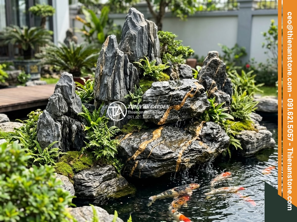 Cách xử lý rêu mốc trên đá trầm tích trang trí ngoài trời - Real-world case study photos of successfully maintained sedimentary rock feature