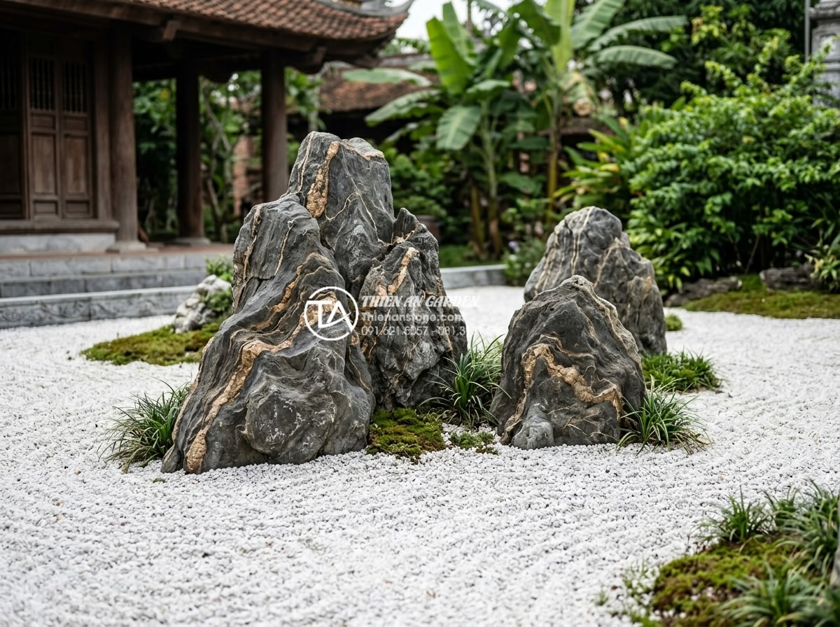 Đá Seiryu trong cảnh quan: Cách sử dụng và phối cảnh chuẩn nghệ thuật Nhật Bản - High-end resort landscape with extensive Seiryu stone installations around infin