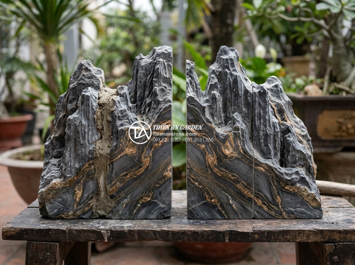Làm thế nào để gắn kết các khối đá trầm tích khi làm non bộ? - Side-by-side comparison of traditional cement joint versus modern adhesive bond 