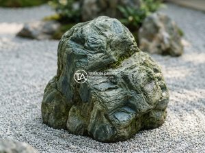 So sánh đá xanh Nhật Bản và đá xanh Thanh Hóa: Sự khác biệt về đẳng cấp - Detailed close-up of authentic Japanese Seiryu blue stone with vibrant blue-gray