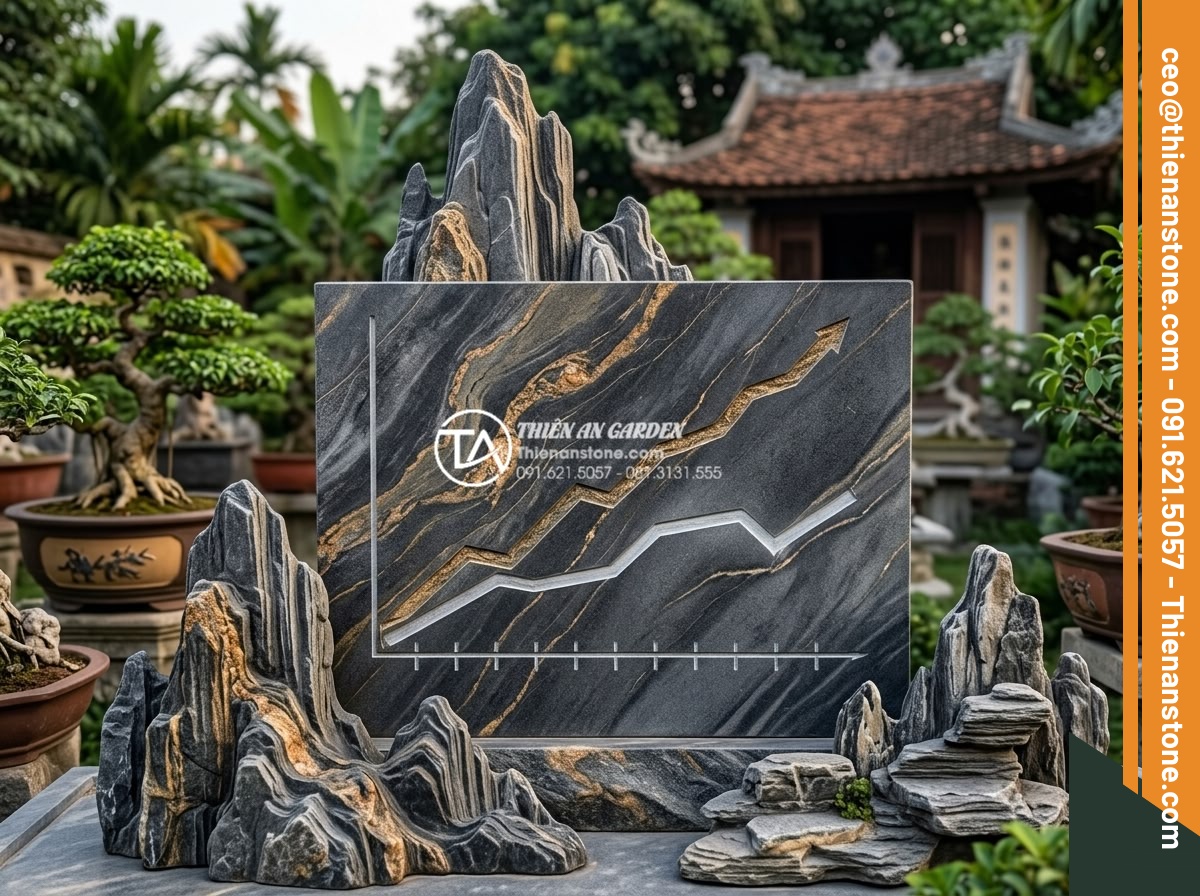 Sự khác biệt giữa đá trầm tích tự nhiên và đá nhân tạo giả vân trầm tích - Hình 12 Sự khác biệt giữa đá trầm tích tự nhiên và đá nhân tạo giả vân trầm tích - Investment value graph showing long-term ROI for natural stone versus fake stone