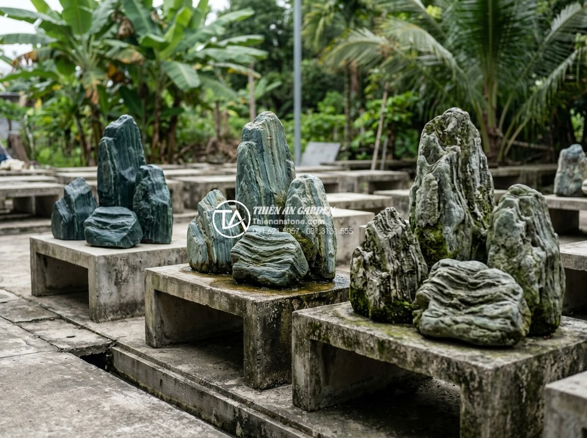 Tác động của thời tiết Việt Nam đến độ bền của đá xanh Nhật Bản - Visual durability ranking of various natural stones under simulated Vietnamese c