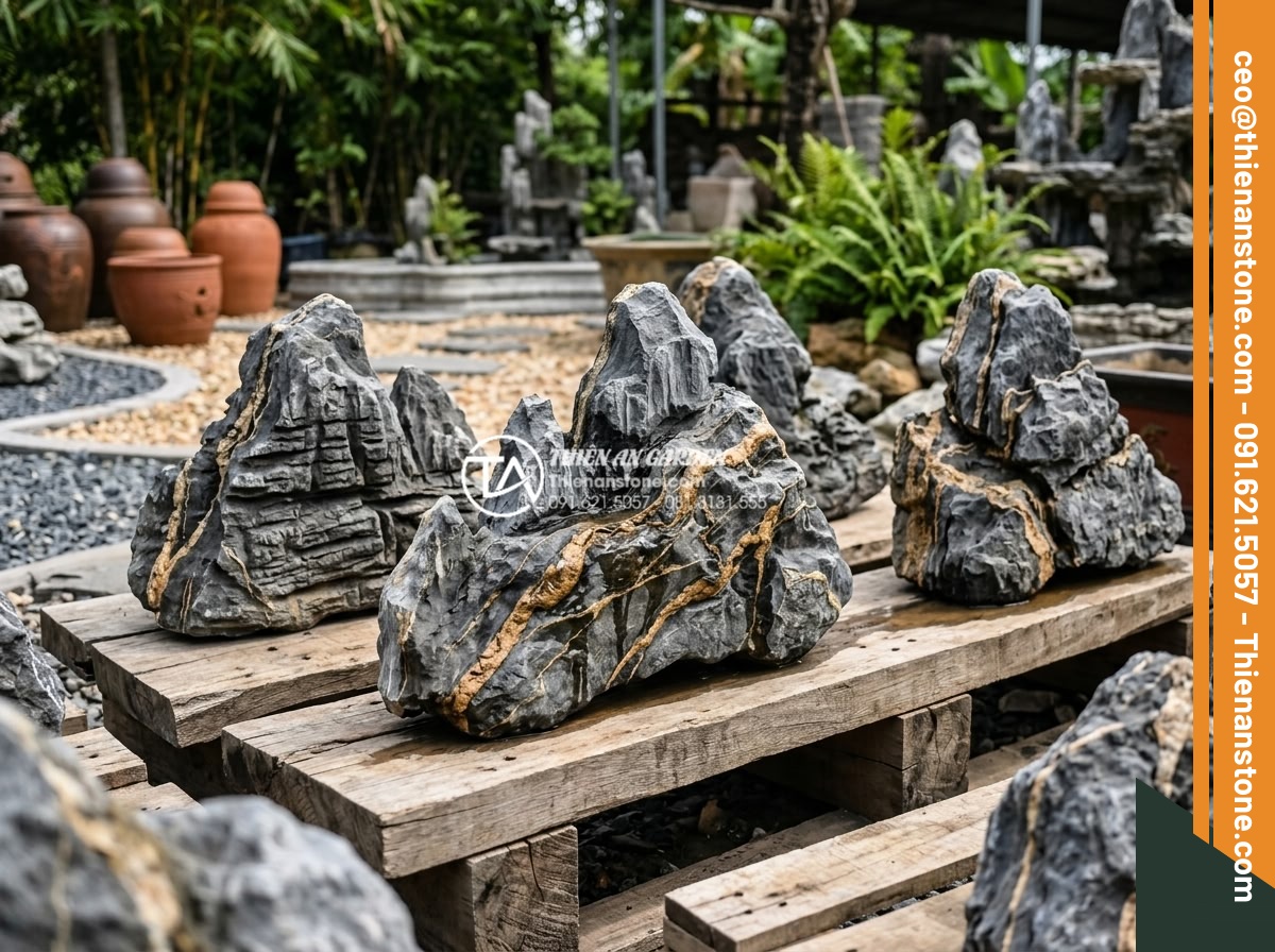 Top 10 mẫu hòn non bộ đá trầm tích đẹp nhất cho biệt thự - Professional selection process of sedimentary rocks for custom villa non-bo proj