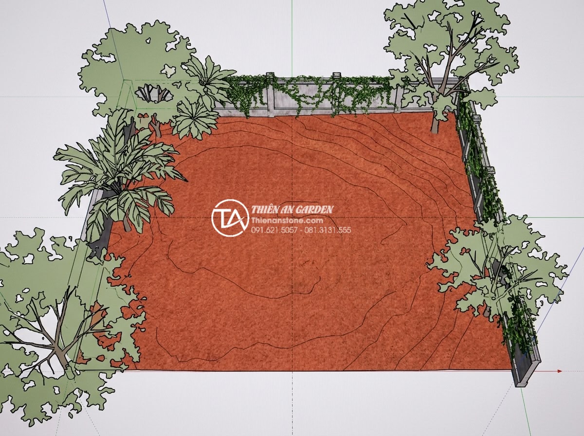 Xu hướng sử dụng đá xanh Nhật Bản làm thác nước sân vườn 2026 - Step-by-step design blueprint visualization of a Japanese green stone waterfall 