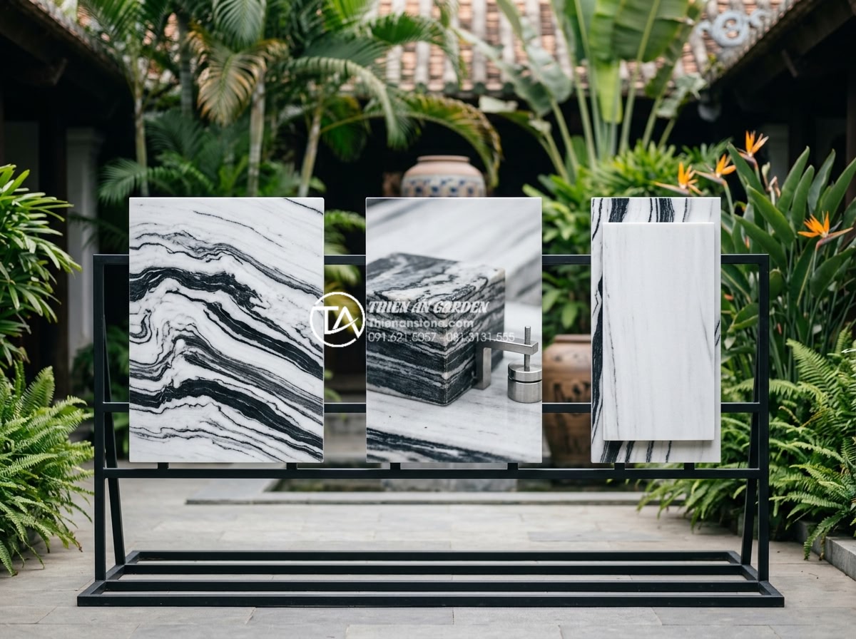Bí quyết chọn đá tuyết sơn làm biển hiệu công ty chuẩn phong thủy - Comparison chart visualization of snow mountain stone versus granite, marble, an
