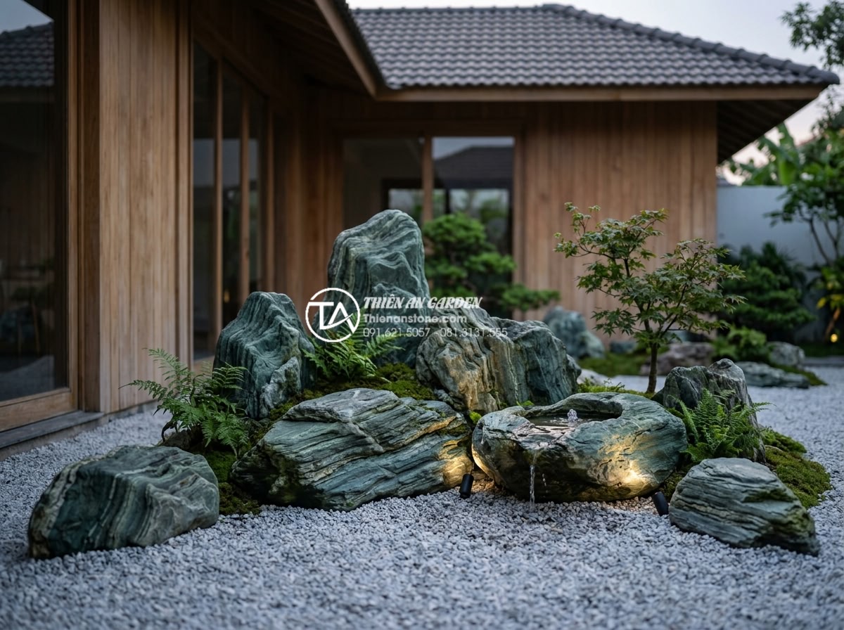 Checklist 12 vật liệu không thể thiếu khi thi công tiểu cảnh góc sân - Maintenance tools and tips illustrated for stone garden landscaping preservation